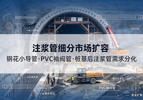 大祥注浆管细分市场扩容，隧道钢花小导管、PVC 袖阀管、桩基后注浆管需求分化